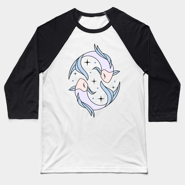 Yin Yang Koi Fish Baseball T-Shirt by KohorArt